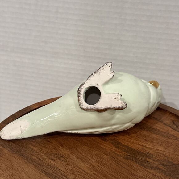 Vintage Mint Green Glass Parakeet Rare Gold Details - Picture 11 of 11